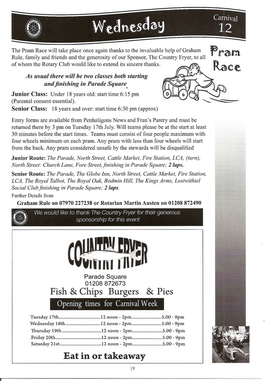 2012 Lostwithiel Carnival Programme Page 19